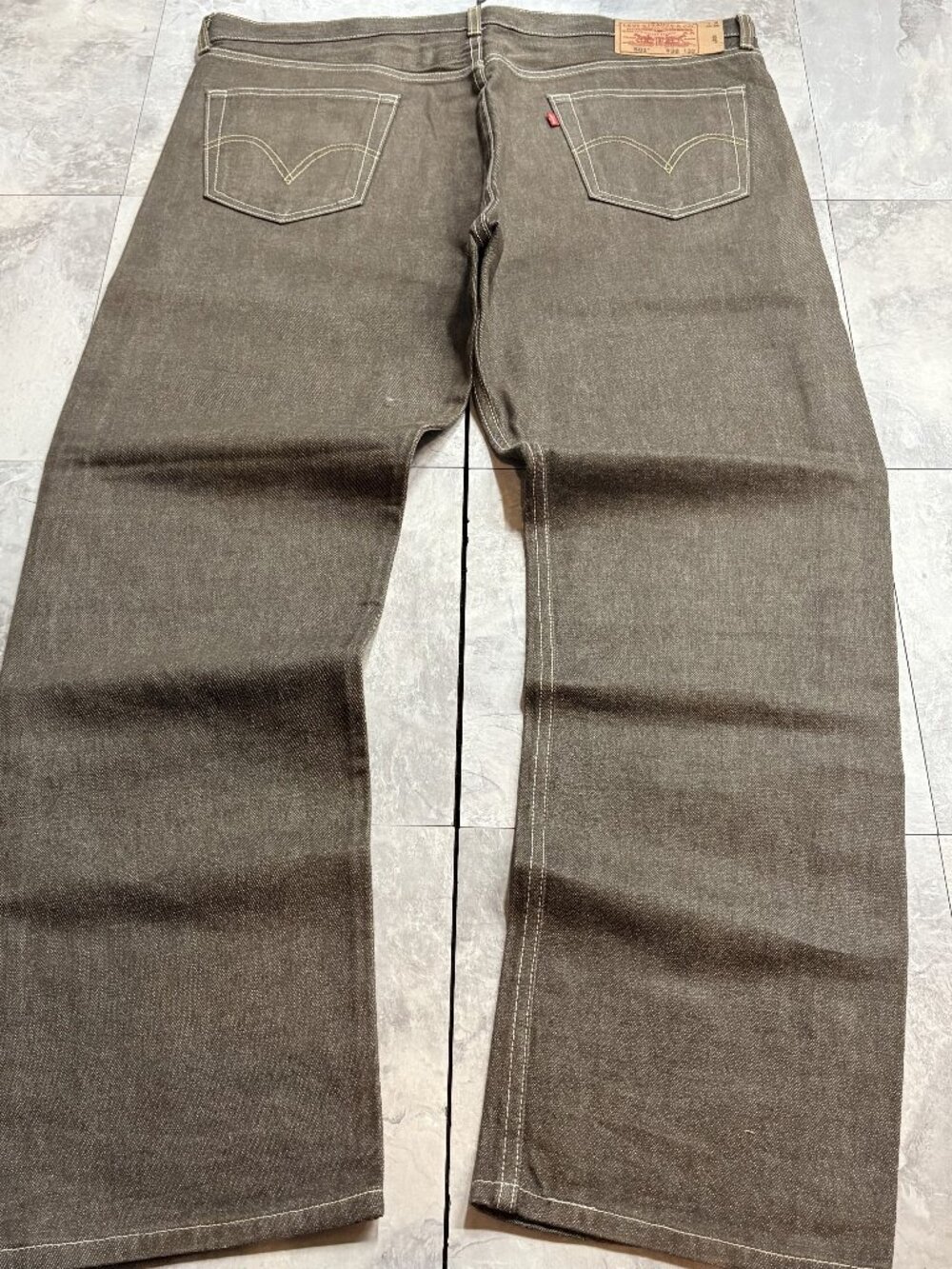 Levi's 501 Jeans Men's 38x32 Brown Olive Green Button Fly Y2K
